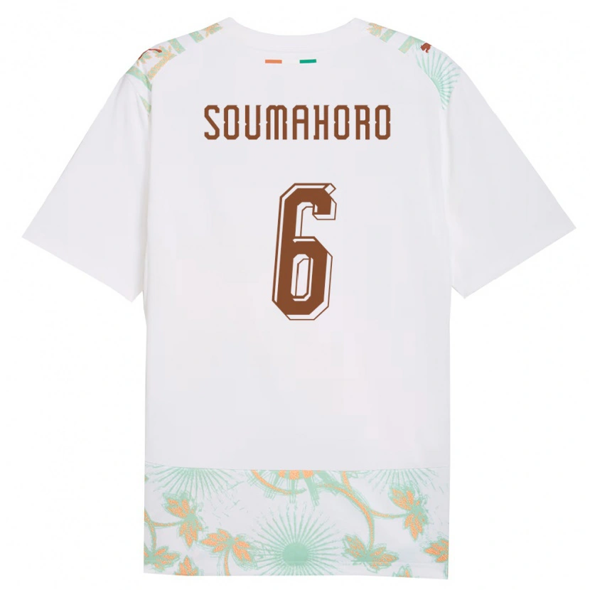 Danxen Niño Camiseta Costa De Marfil Habib Soumahoro #6 Blanco Naranja Verde 2ª Equipación 26-28 La Camisa