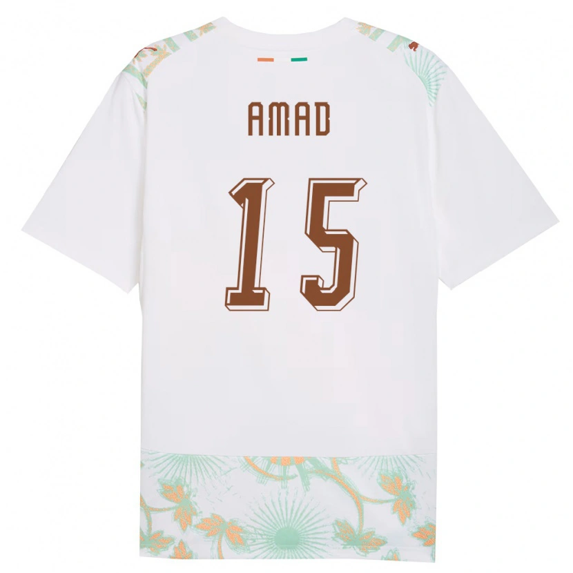 Danxen Niño Camiseta Costa De Marfil Amad Diallo #15 Blanco Naranja Verde 2ª Equipación 26-28 La Camisa