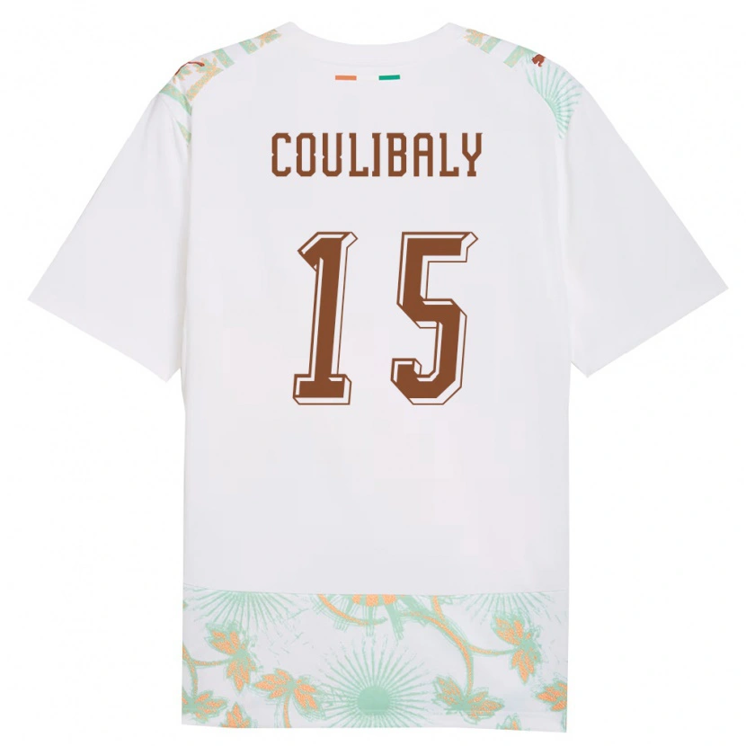 Danxen Niño Camiseta Costa De Marfil Youbah Coulibaly #15 Blanco Naranja Verde 2ª Equipación 26-28 La Camisa