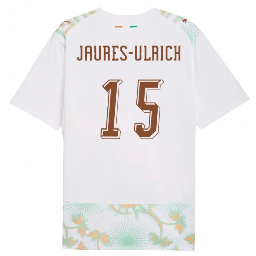 Danxen Niño Camiseta Costa De Marfil Loukou Jaures-Ulrich #15 Blanco Naranja Verde 2ª Equipación 26-28 La Camisa