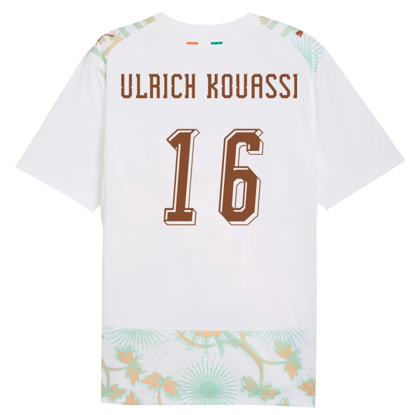 Danxen Niño Camiseta Costa De Marfil Landry Ulrich Kouassi #16 Blanco Naranja Verde 2ª Equipación 26-28 La Camisa