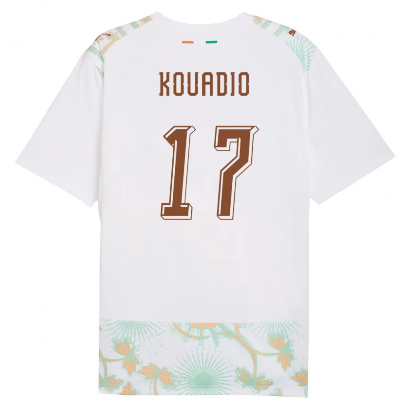 Danxen Niño Camiseta Costa De Marfil Kouassi Kouadio #17 Blanco Naranja Verde 2ª Equipación 26-28 La Camisa