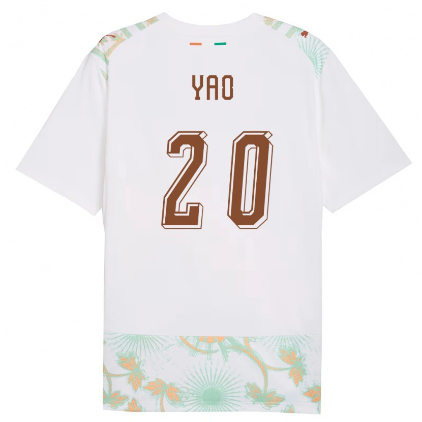 Danxen Niño Camiseta Costa De Marfil Hubert Yao #20 Blanco Naranja Verde 2ª Equipación 26-28 La Camisa