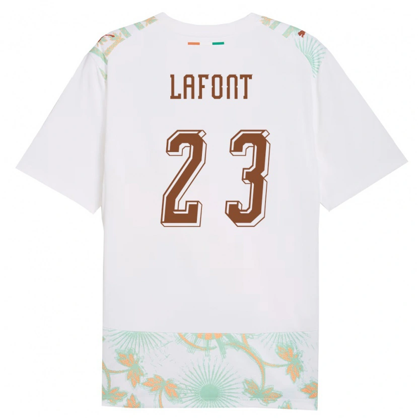 Danxen Niño Camiseta Costa De Marfil Alban Lafont #23 Blanco Naranja Verde 2ª Equipación 26-28 La Camisa
