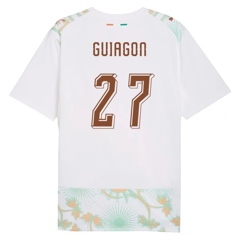 Danxen Niño Camiseta Costa De Marfil Parfait Guiagon #27 Blanco Naranja Verde 2ª Equipación 26-28 La Camisa