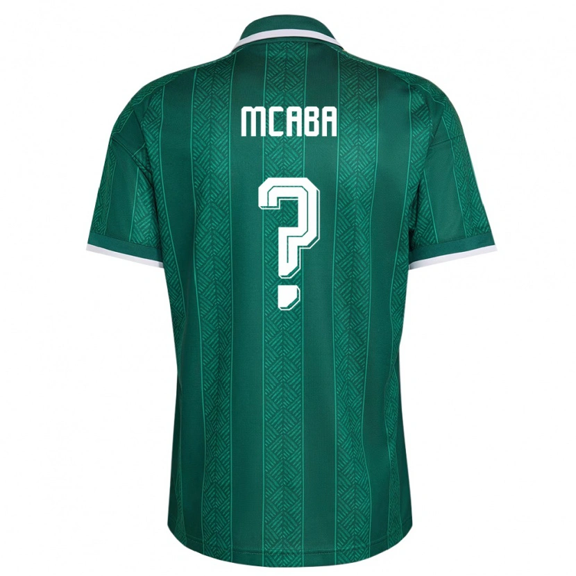 Danxen Niño Camiseta Sudáfrica Athenkosi Mcaba #0 Verde Blanco Oro 2ª Equipación 26-28 La Camisa