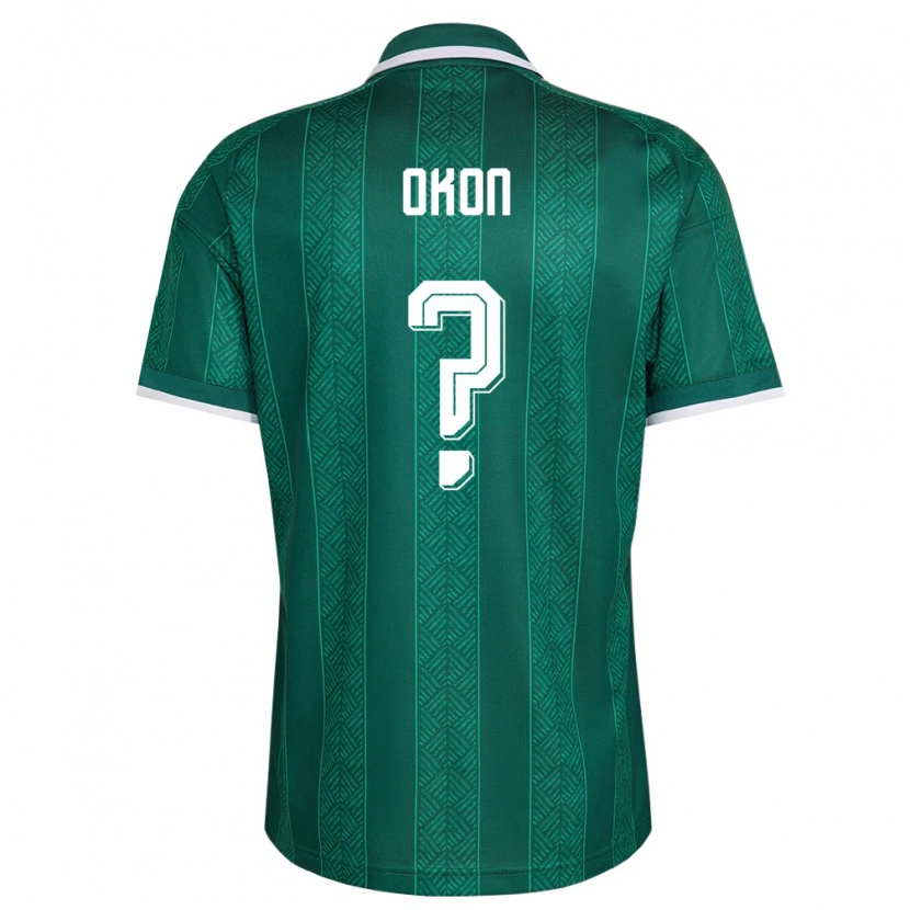 Danxen Niño Camiseta Sudáfrica Ime Okon #0 Verde Blanco Oro 2ª Equipación 26-28 La Camisa