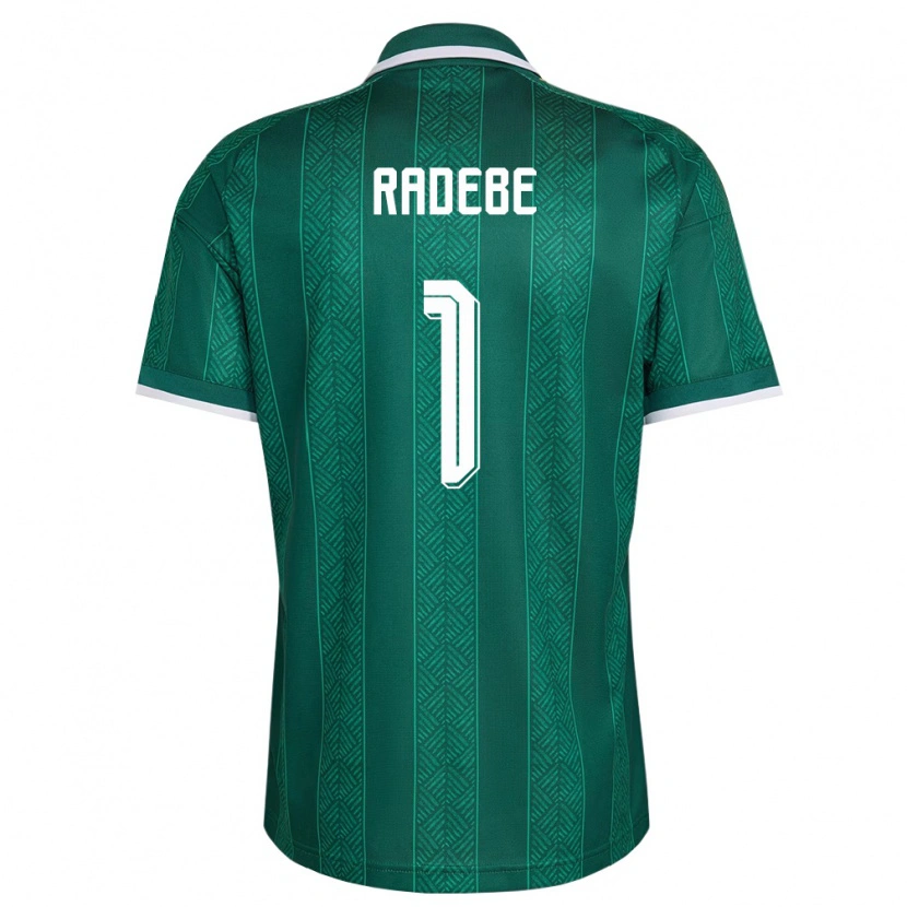 Danxen Niño Camiseta Sudáfrica Lwandiso Radebe #1 Verde Blanco Oro 2ª Equipación 26-28 La Camisa