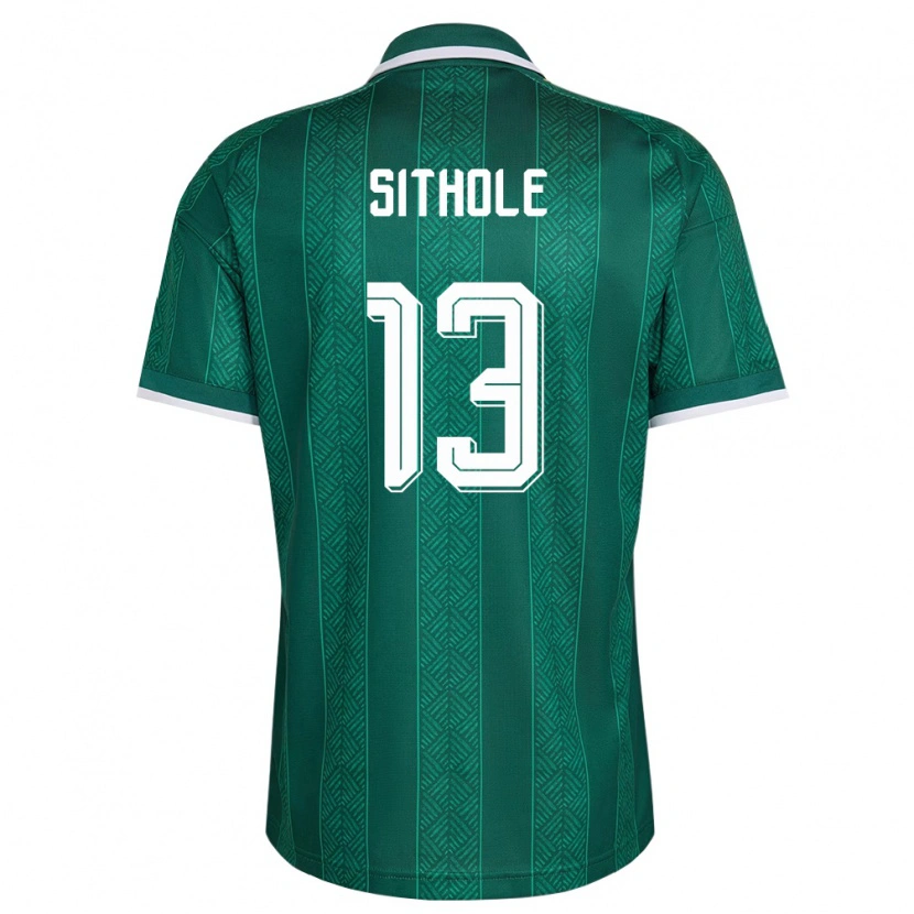 Danxen Niño Camiseta Sudáfrica Yaya Sithole #13 Verde Blanco Oro 2ª Equipación 26-28 La Camisa