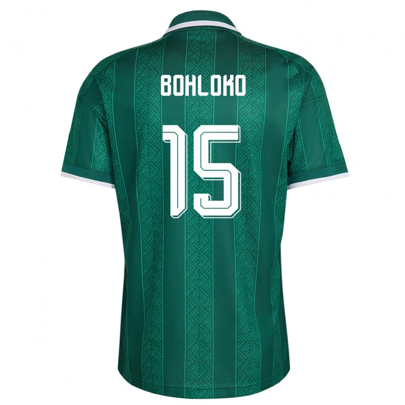 Danxen Niño Camiseta Sudáfrica Neo Bohloko #15 Verde Blanco Oro 2ª Equipación 26-28 La Camisa