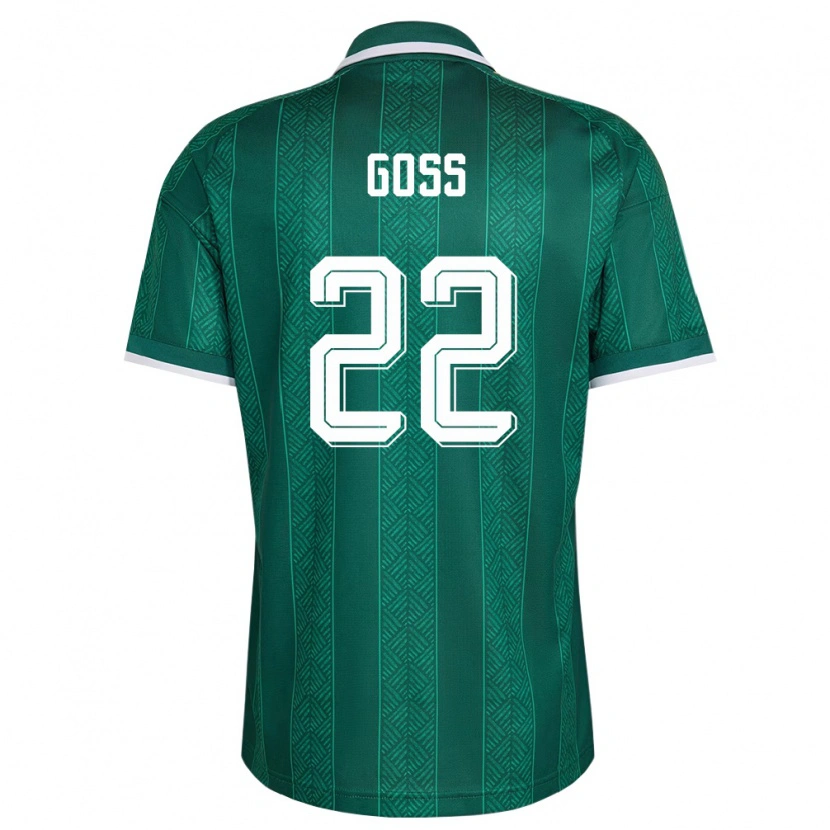 Danxen Niño Camiseta Sudáfrica Ricardo Goss #22 Verde Blanco Oro 2ª Equipación 26-28 La Camisa