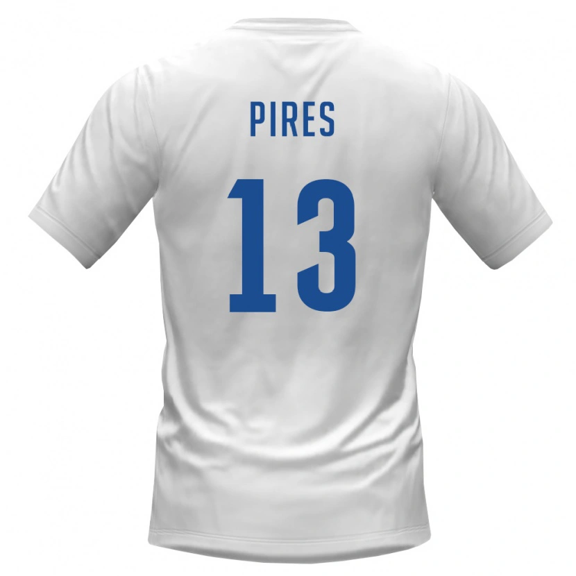Danxen Niño Camiseta Cabo Verde Kelvin Pires #13 Blanco Borgoña 2ª Equipación 26-28 La Camisa
