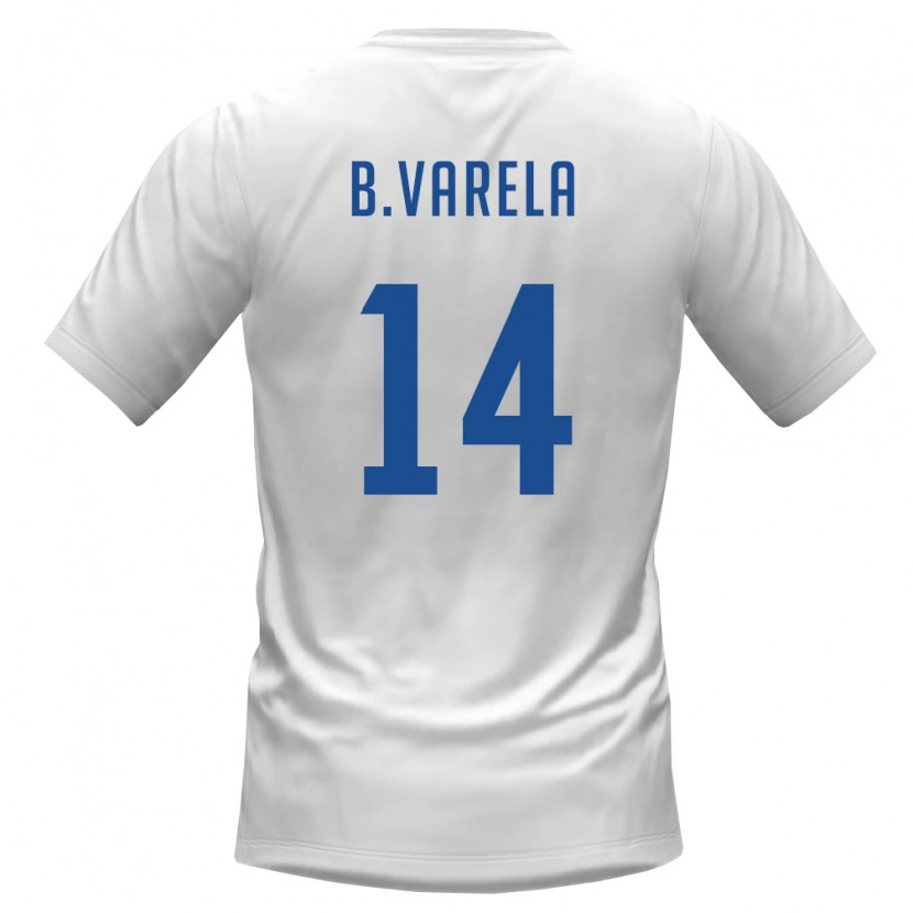 Danxen Niño Camiseta Cabo Verde Bruno Varela #14 Blanco Borgoña 2ª Equipación 26-28 La Camisa
