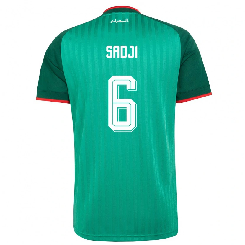 Danxen Niño Camiseta Argelia Ali Sadji #6 Verde Rojo Blanco 2ª Equipación 26-28 La Camisa