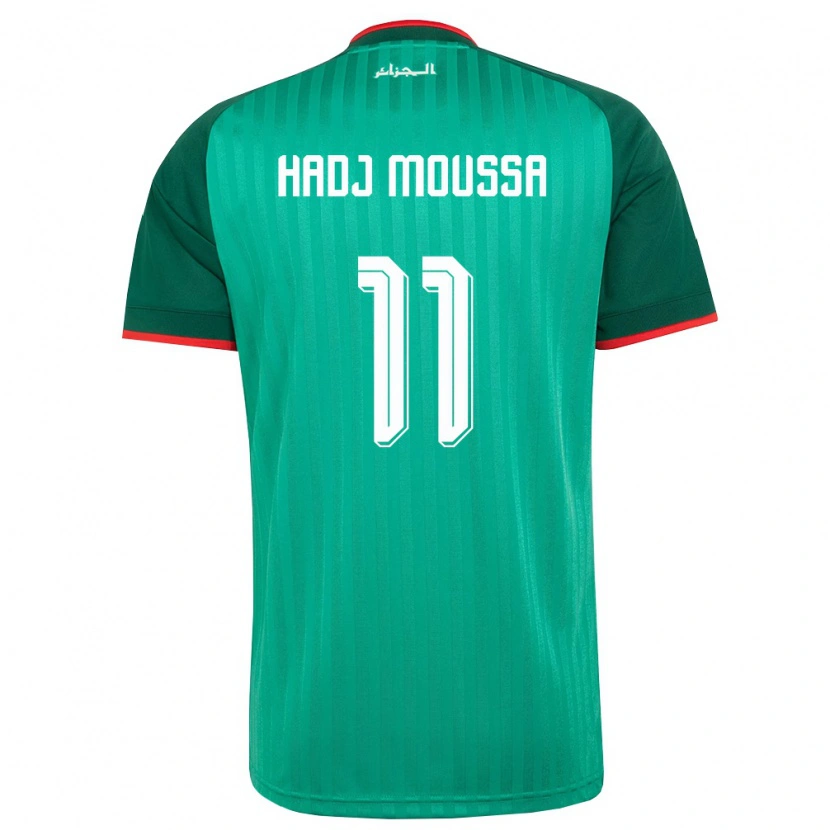 Danxen Niño Camiseta Argelia Anis Hadj Moussa #11 Verde Rojo Blanco 2ª Equipación 26-28 La Camisa