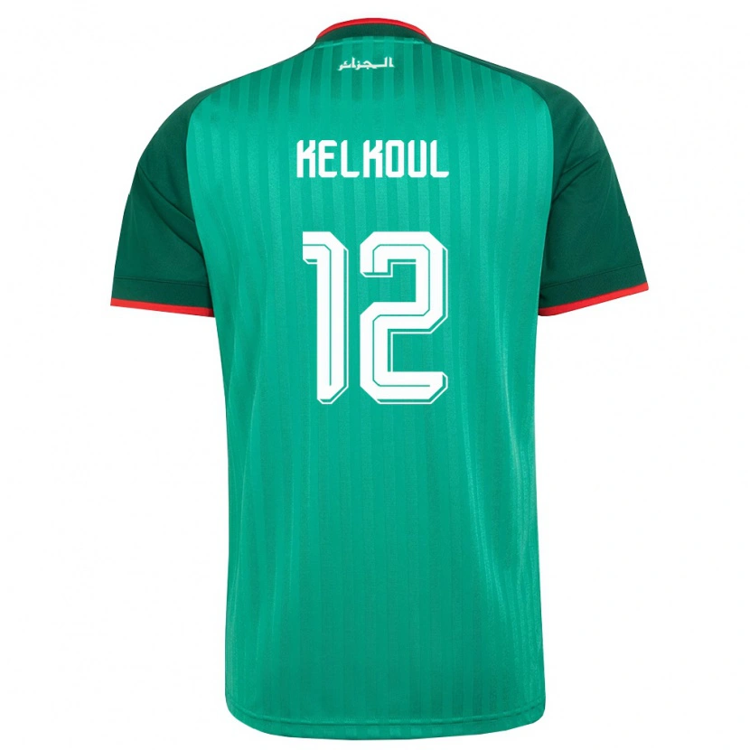 Danxen Niño Camiseta Argelia Yasser Kelkoul #12 Verde Rojo Blanco 2ª Equipación 26-28 La Camisa