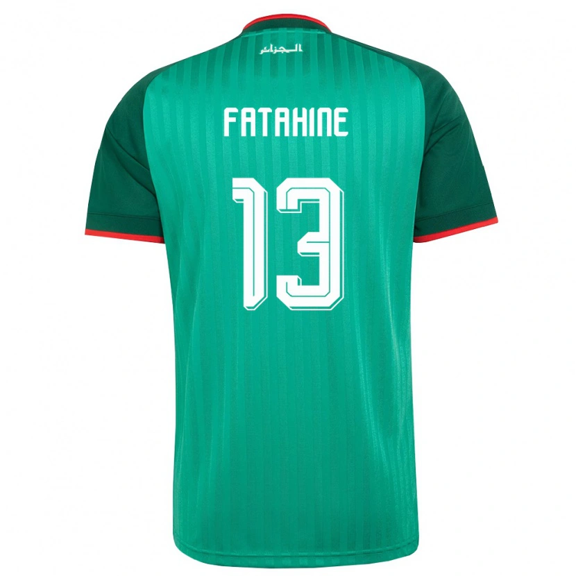 Danxen Niño Camiseta Argelia Anis Fatahine #13 Verde Rojo Blanco 2ª Equipación 26-28 La Camisa
