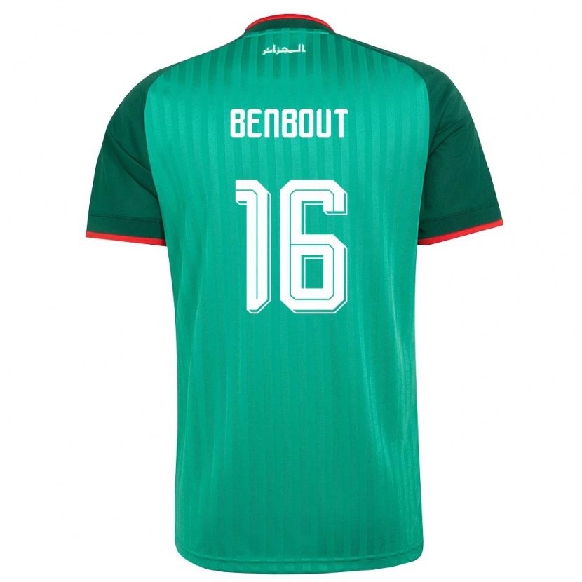 Danxen Niño Camiseta Argelia Oussama Benbout #16 Verde Rojo Blanco 2ª Equipación 26-28 La Camisa