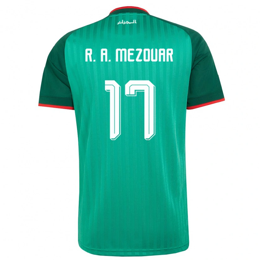 Danxen Niño Camiseta Argelia Reda Abdelhamid Mezouar #17 Verde Rojo Blanco 2ª Equipación 26-28 La Camisa