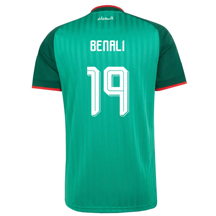 Danxen Niño Camiseta Argelia Adam Benali #19 Verde Rojo Blanco 2ª Equipación 26-28 La Camisa