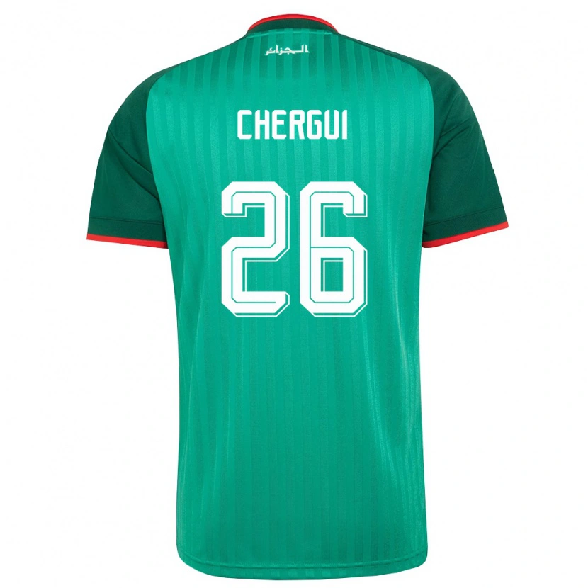 Danxen Niño Camiseta Argelia Samir Chergui #26 Verde Rojo Blanco 2ª Equipación 26-28 La Camisa