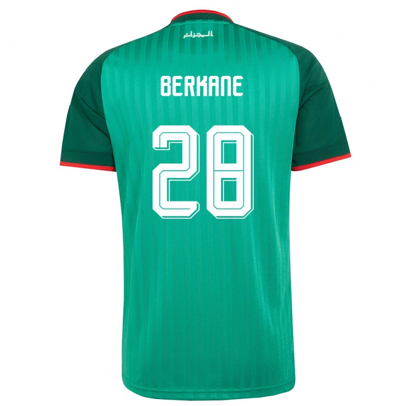 Danxen Niño Camiseta Argelia Redouane Berkane #28 Verde Rojo Blanco 2ª Equipación 26-28 La Camisa