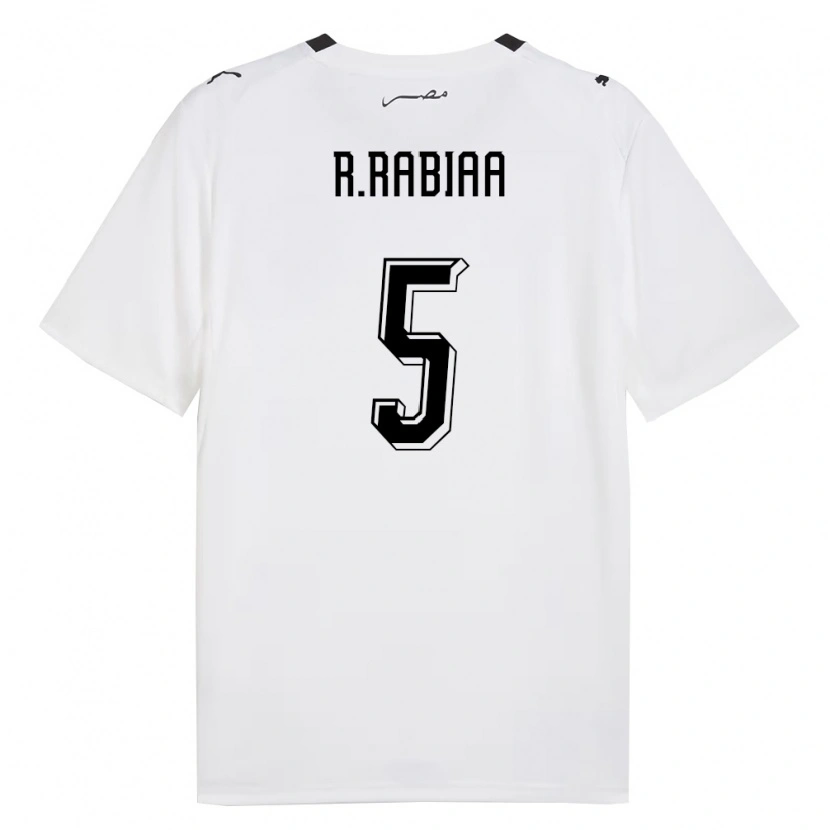 Danxen Niño Camiseta Egipto Ramy Rabia #5 Blanco Gris Negro 2ª Equipación 26-28 La Camisa