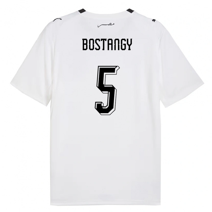 Danxen Niño Camiseta Egipto Abdallah Bostangy #5 Blanco Gris Negro 2ª Equipación 26-28 La Camisa