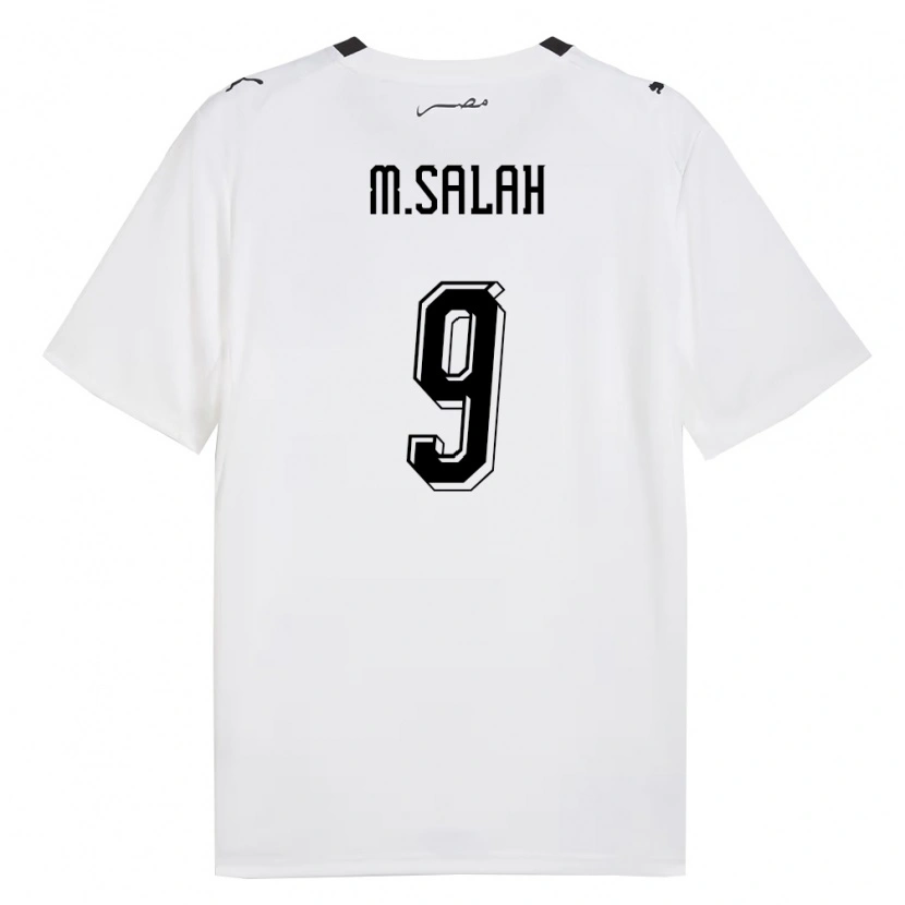 Danxen Niño Camiseta Egipto Salah Mohsen #9 Blanco Gris Negro 2ª Equipación 26-28 La Camisa