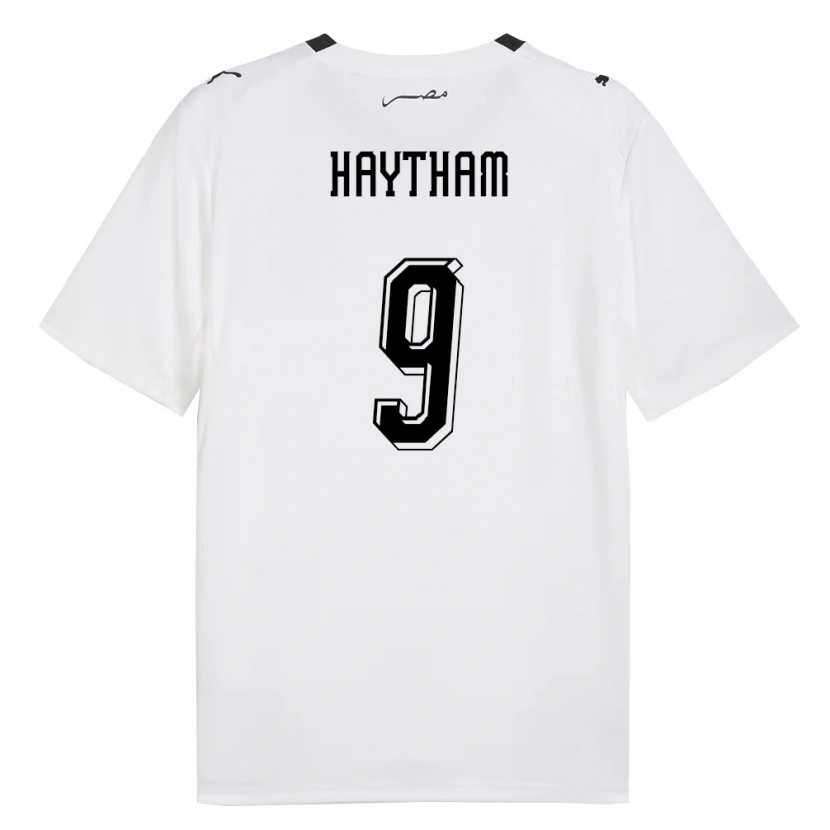 Danxen Niño Camiseta Egipto Mohamed Haytham #9 Blanco Gris Negro 2ª Equipación 26-28 La Camisa