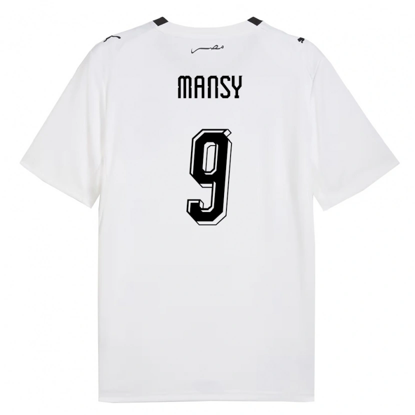 Danxen Niño Camiseta Egipto Nasser Mansy #9 Blanco Gris Negro 2ª Equipación 26-28 La Camisa