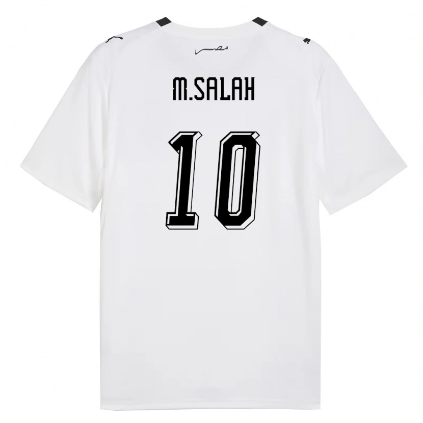 Danxen Niño Camiseta Egipto Mohamed Salah #10 Blanco Gris Negro 2ª Equipación 26-28 La Camisa