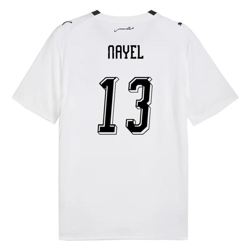 Danxen Niño Camiseta Egipto Ahmed Nayel #13 Blanco Gris Negro 2ª Equipación 26-28 La Camisa