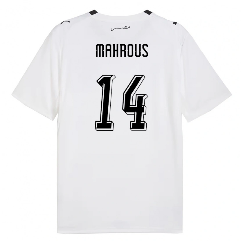 Danxen Niño Camiseta Egipto Ahmed Mahrous #14 Blanco Gris Negro 2ª Equipación 26-28 La Camisa