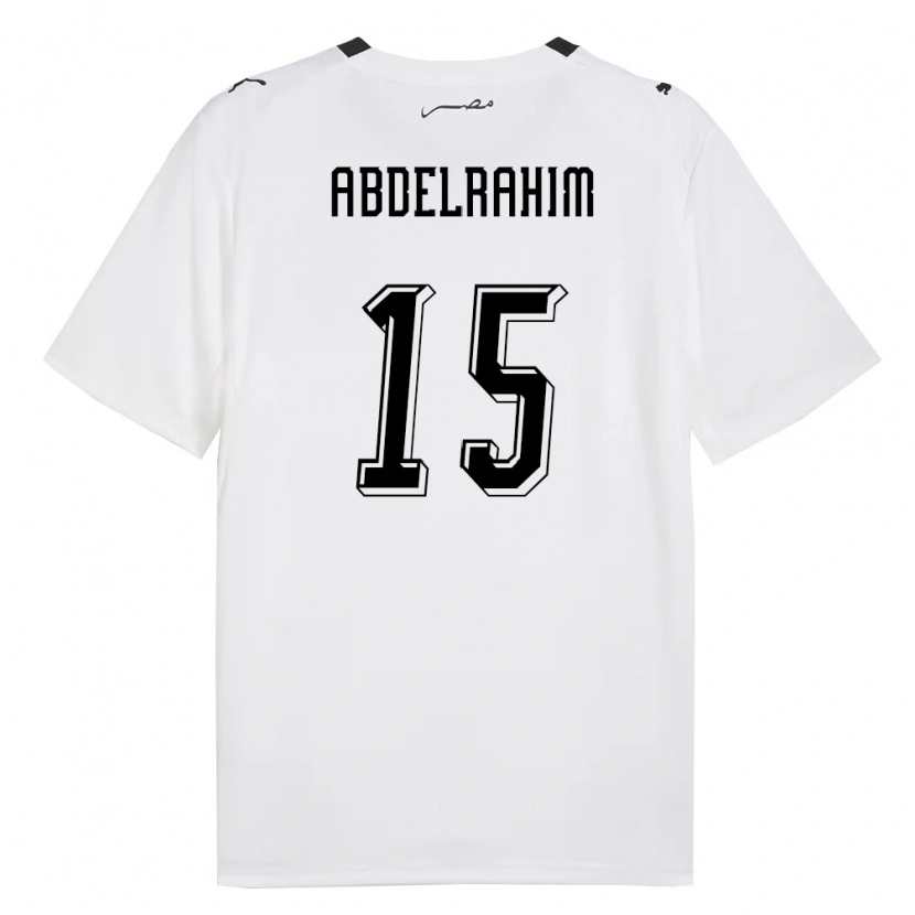Danxen Niño Camiseta Egipto Omar Abdelrahim #15 Blanco Gris Negro 2ª Equipación 26-28 La Camisa