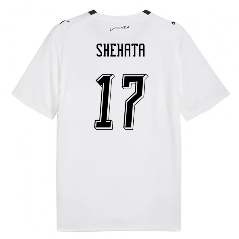 Danxen Niño Camiseta Egipto Mohamed Shehata #17 Blanco Gris Negro 2ª Equipación 26-28 La Camisa