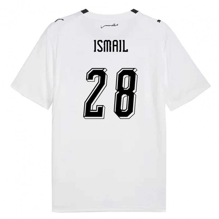 Danxen Niño Camiseta Egipto Mohamed Ismail #28 Blanco Gris Negro 2ª Equipación 26-28 La Camisa
