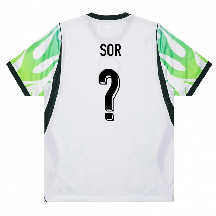 Danxen Niño Camiseta Nigeria Yira Sor #0 Blanco Verde 2ª Equipación 26-28 La Camisa
