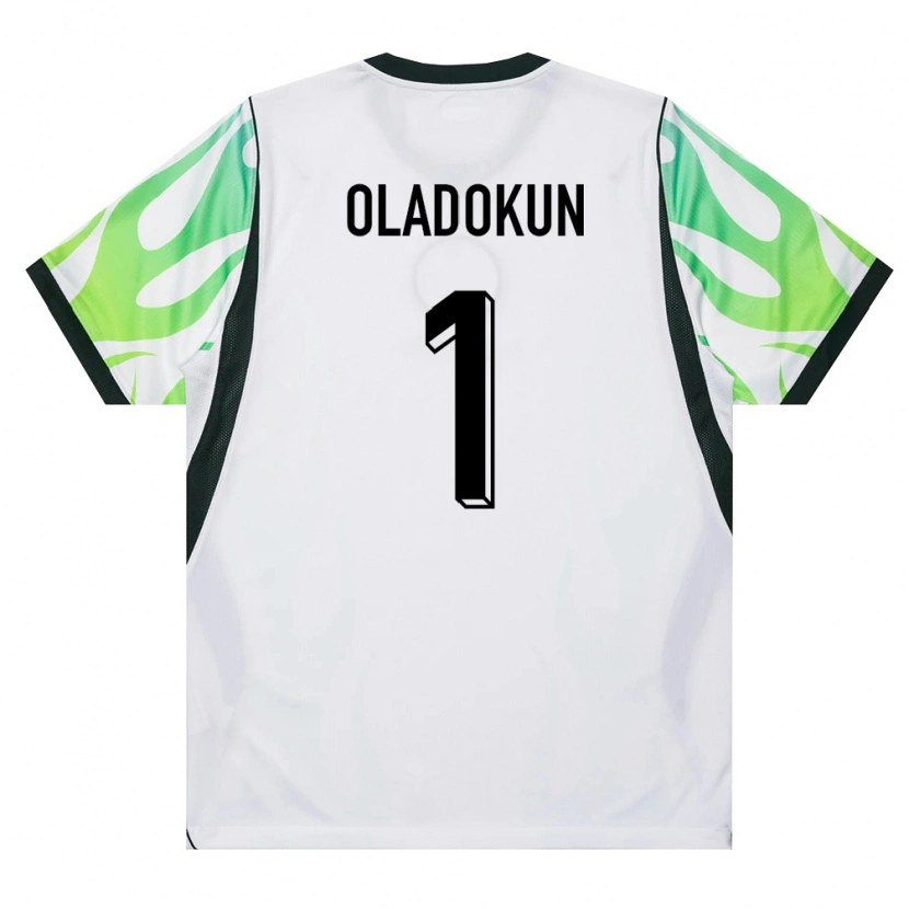 Danxen Niño Camiseta Nigeria Tomiwa Oladokun #1 Blanco Verde 2ª Equipación 26-28 La Camisa