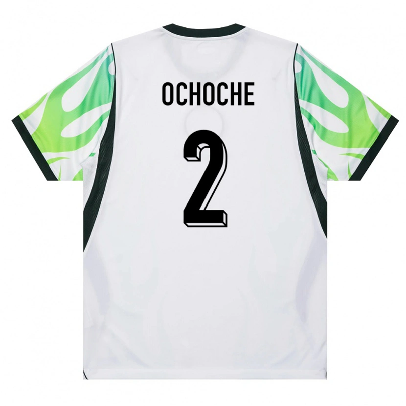 Danxen Niño Camiseta Nigeria Amos Ochoche #2 Blanco Verde 2ª Equipación 26-28 La Camisa