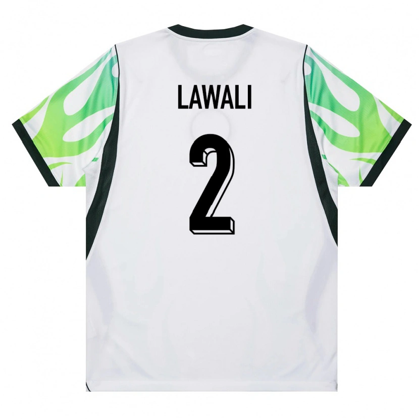Danxen Niño Camiseta Nigeria Yahaya Lawali #2 Blanco Verde 2ª Equipación 26-28 La Camisa