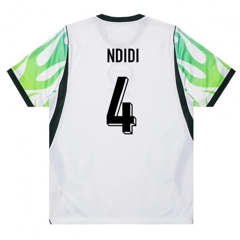 Danxen Niño Camiseta Nigeria Wilfred Ndidi #4 Blanco Verde 2ª Equipación 26-28 La Camisa