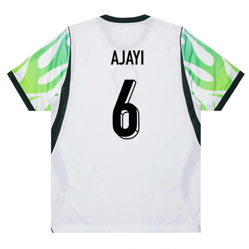Danxen Niño Camiseta Nigeria Semi Ajayi #6 Blanco Verde 2ª Equipación 26-28 La Camisa