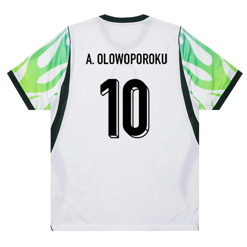 Danxen Niño Camiseta Nigeria Ifeoluwa Adewale Olowoporoku #10 Blanco Verde 2ª Equipación 26-28 La Camisa