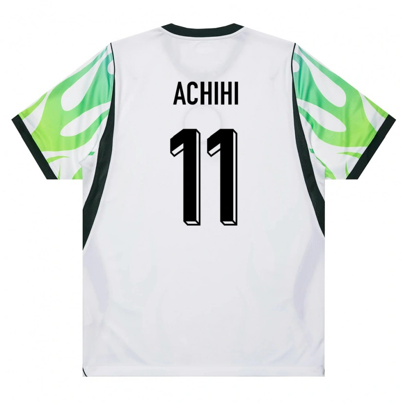 Danxen Niño Camiseta Nigeria Orseer Achihi #11 Blanco Verde 2ª Equipación 26-28 La Camisa