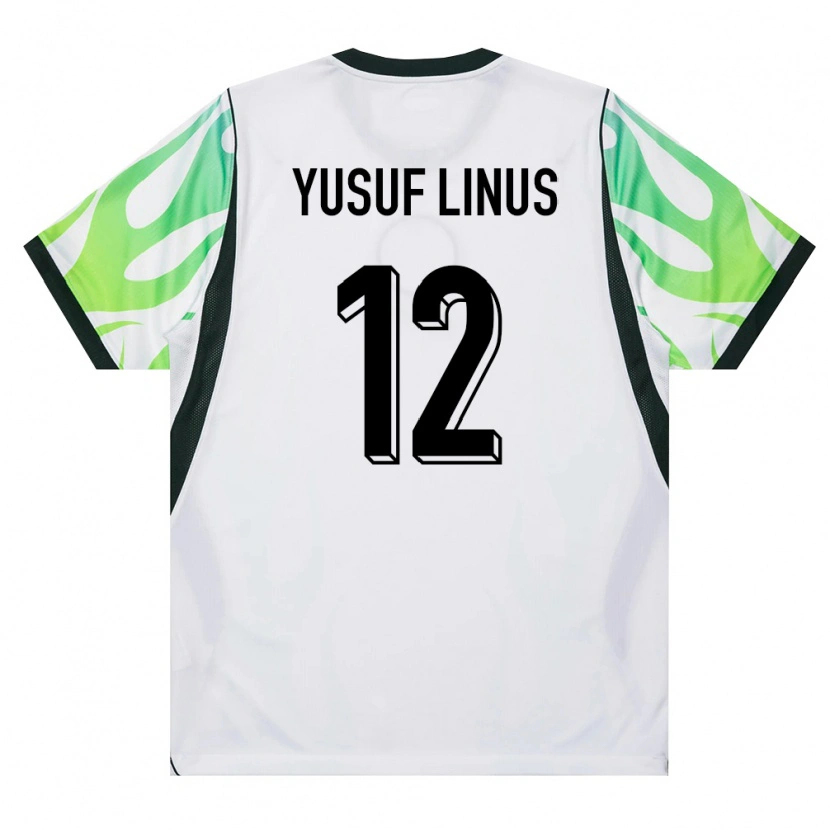 Danxen Niño Camiseta Nigeria Hope Yusuf Linus #12 Blanco Verde 2ª Equipación 26-28 La Camisa
