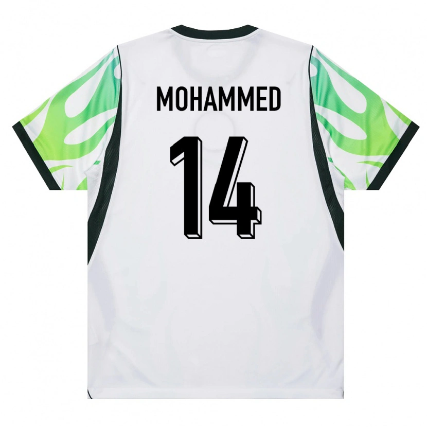 Danxen Niño Camiseta Nigeria Usman Mohammed #14 Blanco Verde 2ª Equipación 26-28 La Camisa