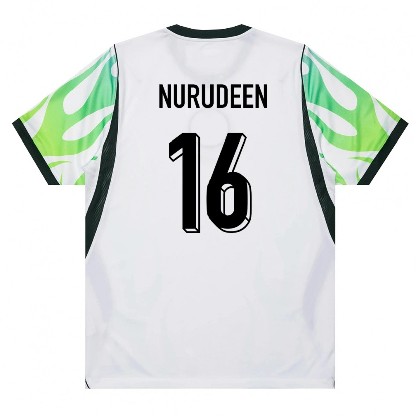 Danxen Niño Camiseta Nigeria Badmus Nurudeen #16 Blanco Verde 2ª Equipación 26-28 La Camisa
