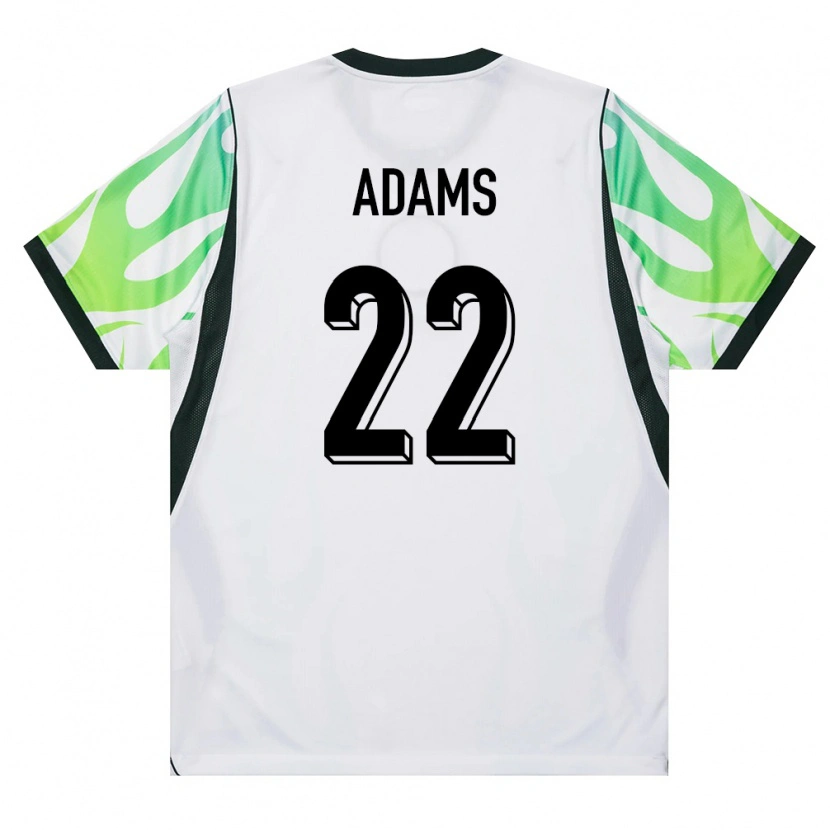 Danxen Niño Camiseta Nigeria Akor Adams #22 Blanco Verde 2ª Equipación 26-28 La Camisa