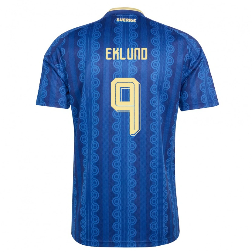 Danxen Niño Camiseta Suecia Leonel Eklund #9 Azul Amarillo Marino 2ª Equipación 26-28 La Camisa